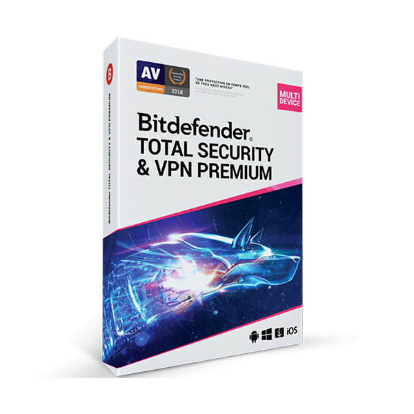 BITDEFENDER TOTAL SECURITY & VPN PREMIUM 2023 - Licenza - 5 dispositivi - 1 Anno